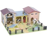 Le Toy Van - TV410 - Lernspiel Tierfarm aus Holz mit abnehmbarem Dach, 3 Jahre, Montessori, 58 x 52 x 24 cm, großer Stall mit Scheune und Schweinestall, mit beweglichen Zäunen