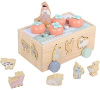 Ferme multifonctionnelle en bois | Set 3en1 avec animaux et plaisir de jouer portable