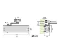 Ferme-porte à bras compas - compact - force 2 à 4 - argent - GR 150 GROOM