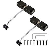 Ferme-porte à ressort automatique 2 pièces, charnière tampon silencieuse réglable en alliage de Zinc, Invisible acier inoxydable for la maison(Black,2 Pieces)