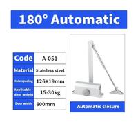 Ferme-porte automatique hydraulique à vitesse réglable (25-85 kg), butée de positionnement et support protection inclus (1 pièce)(20-45KG)