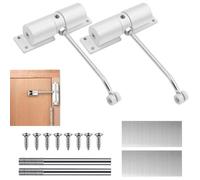 Ferme porte automatique - XVX - Lot de 2 - Réglable - Pour portes jusqu'à 30 kg - Couleur blanche