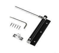 Ferme-porte en aluminium ignifuge avec tampon hydraulique pour installation à gauche ou à droite sur portes ordinaires avec force de fermeture réglable (S-Noir)
