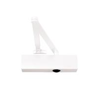 Ferme-porte Geze TS 2000 NV BC blanc avec barre normale et plaque de montage pour portes à un vantail jusqu'à 1100 mm de largeur de vantail, force de fermeture en continu et butée réglable par valve -
