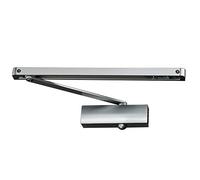 Ferme-porte hydraulique à réglage automatique PALMAT avec bras coulissant et couvercle en fer pour usage intensif (argent)