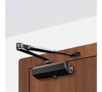 Ferme-porte hydraulique réglable de 25 à 80 kg, matériel de fermeture douce, facile à installer, noir, taille S, parfait pour un contrôle silencieux de la porte et un fonctionnement fluide