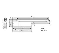 Dormakaba Ferme-porte TS91 sans bras Blanc Force 3 Fixe côté paumelles 41020111