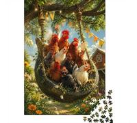 Ferme Poule Balançoire Puzzle, 1000 Pièces pour Adultes Haute Qualité