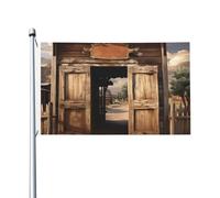 Ferme Rétro De Cowboy Et De L'Ouest Drapeau De Jardin Double Face Drapeau De Festival Avec Œillets Bannières 90X150Cm Pour Dortoirs Ferme Plage