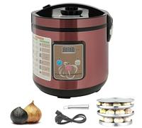 Fermenteur automatique noir 6 L, 90 W 220 V avec pot intérieur et support à ail à 3 étages, contrôle du temps et de la température, 12 à 15 jours, cuiseur à ail pour la fabrication noire (violet)