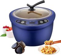 Fermenteur électrique dail noir de 6 litres, avec contrôle intelligent de la température, yaourt, natto, riz gluant et kimchi.