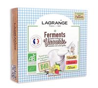 LAGRANGE Ferments yaourt aromatisés BIO, Fabrication française, 3 sachets aromatisées (1 Vanille / 1 Fraise /1 Citron) de 12g chacun, 1 sachet de ferment pour 1.5L de lait, 385002