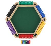 Fermer BoîTe Jeux De SociéTé en Bois, Jeux De Table en Bois pour 2-6 Personnes, De DéS, MathéMatiques De Table en pour Adultes Et Enfants, pour FêTes, Et