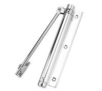Fermer la porte du matériel, Ferme-porte, charnière à fermeture automatique, ressort simple, réglable et silencieux, 1 pièce(Silver)