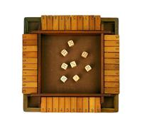 Fermer le jeu de boîte - Jeu de dés en bois | Jeux de calcul en bois | Jeu de table pour 2 à 4 joueurs améliore les compétences de calcul et de prise de décision pour l'apprentissage et le
