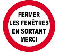 fermer les fenêtres en sortant - 10cm - Sticker/autocollant