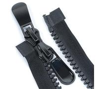 fermeture à glissière, 2 fermetures éclair doubles vestes, compatibles av/les têtes de(White 80CM)