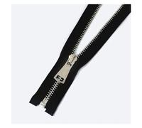 fermeture à glissière, Curseurs de 60 à 150 cm la couture fermetures éclair(Black Silver Single,60cm)