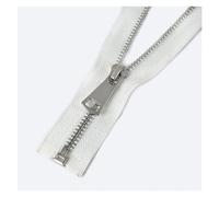 fermeture à glissière, Curseurs de 60 à 150 cm la couture fermetures éclair(White Silver Single,70cm)