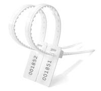 Fermeture à glissière de sécurité numérotée, 100pcs Plastic Tags with Sawtooth, Rectangular Self Locking Tamper Proof Pull Ties Seals, Numbered Disposable Cable Ties for Packing, Shipping(Red,500pcs)