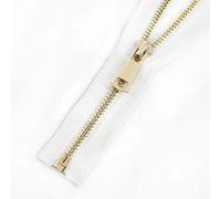 fermeture à glissière, Fermetures éclair simples/doubles à extrémité ouverte vêtements longs(White Gold Single,90cm)
