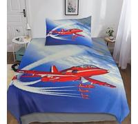 Fermeture À Glissière Parure De Lit De Air Show Thèmes, Microfibre Douce Literie, Anti - Allergique Red Arrows Plane Housse De Couette Lavable Linge De Lit Single（135x200cm）