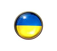 Fermeture de l'emblème et avec bouton épingle. Jaune. Broche Unity Blue In Flag bijou fantaisie tendance (BLUE c, One Size)