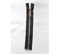 Fermeture Éclair 16 cm Noir - Maille Argent A Glissière A Zipper Non Séparable, Couleur Noir/Argent