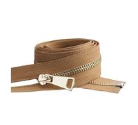 Fermeture éClair 5/10 pièces 30/40/50/60/70/80cm 5 # coloré serrure automatique à extrémité ouverte fermeture éclair en métal doré bricolage artisanat vêtements poche for vêtement(Brown,70CM_5 PCS)