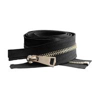 Fermeture éClair 5/10 pièces 30/40/50/60/70/80cm 5 # coloré serrure automatique à extrémité ouverte fermeture éclair en métal doré bricolage artisanat vêtements poche for vêtement(Black,50CM_10 PCS)
