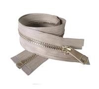 Fermeture éClair 5/10 pièces 30/40/50/60/70/80cm 5 # coloré serrure automatique à extrémité ouverte fermeture éclair en métal doré bricolage artisanat vêtements poche for vêtement(Beige,40CM_5 PCS)