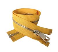 Fermeture éClair 5/10 pièces 30/40/50/60/70/80cm 5 # coloré serrure automatique à extrémité ouverte fermeture éclair en métal doré bricolage artisanat vêtements poche for vêtement(Yellow,30CM_10 PCS)