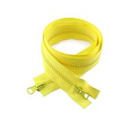 Fermeture éclair à Double curseur en résine, 2 pièces, 5#80-150cm, fermeture éclair à extrémité ouverte pour vêtements, veste, accessoires de réparation de couture, Jaune, 150cm