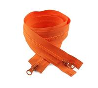 Fermeture éclair à Double curseur en résine, 2 pièces, 5#80-150cm, fermeture éclair à extrémité ouverte pour vêtements, veste, accessoires de réparation de couture, Orange, 150cm