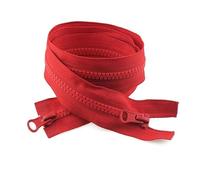 Fermeture éclair à Double curseur en résine, 2 pièces, 5#80-150cm, fermeture éclair à extrémité ouverte pour vêtements, veste, accessoires de réparation de couture, Rouge, 150cm