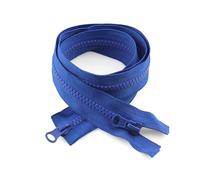 Fermeture éclair à Double curseur en résine, 2 pièces, 5#80-150cm, fermeture éclair à extrémité ouverte pour vêtements, veste, accessoires de réparation de couture, Bleu, 80cm