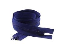 Fermeture éclair à Double curseur en résine, 2 pièces, 5#80-150cm, fermeture éclair à extrémité ouverte pour vêtements, veste, accessoires de réparation de couture, Bleu foncé, 150cm