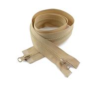 Fermeture éclair à Double curseur en résine, 2 pièces, 5#80-150cm, fermeture éclair à extrémité ouverte pour vêtements, veste, accessoires de réparation de couture, Kaki, 90cmn