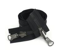 Fermeture éclair à Double Sens 2Pc 70-100cm fermetures à glissière Double face extrémité ouverte curseur rotatif bidirectionnel fermeture éclair for veste manteau vêtements bricolage accessoires de co
