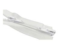 Fermeture éclair à double sens Sac de couchage en nylon n° 5 avec fermeture éclair double curseur et à dents fines. Ouverture par le haut bas, longueur du allongée pour vestes(White-100cm)