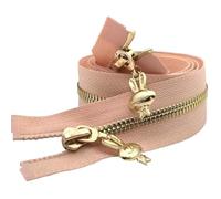 Fermeture Eclair Accessoires for doudoune longue d'hiver avec fermeture éclair n° 5 en cuivre pur à double sens et curseur(PinkGold-100cm)