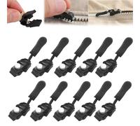 fermeture eclair adaptable,10pcs zipper replacement, zipper repair kit,fix zip puller antivol amovible,Zipper Repair Kit Zipper Slider Replacement Zippers Set 3 Sizes Instant Zip Fixer,Zips Fixing Zip
