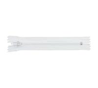 Fermeture Eclair Blanche à Glissière Non Séparable Maille 3 mm Curseur Métal Blanc (14cms)