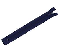 Fermeture Eclair Bleu Marine à Glissière Non Séparable Maille 3 mm Curseur Métal Bleu Marine (60 cm)