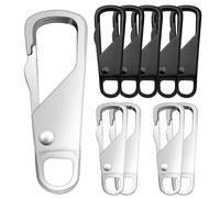 Fermeture Éclair de Remplacement 10 Pièces,Détachable Zipper Fixateur Tête,Onglets Zip De Rechange, pour Sac à Dos, Vêtements, Jeans, Bottes(Single head detachable)