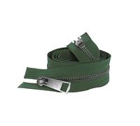 Fermeture éClair Double curseur coloré à extrémité ouverte, 5/10 pièces, 30/40/50/60/70/80 cm, 5 #, fermeture éclair en métal noir, tissu de poche artisanal for bricolage(Dark Green,40CM_5 PCS)