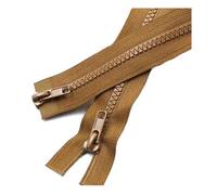 Fermeture éclair double curseur en résine n° 5, ouverte, pour sacs de couchage, canapés, vêtements et travaux manuels de couture, 50/60/70/80/100/150/200 cm,Café léger,120 cm