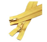 Fermeture éclair double curseur en résine n° 5, ouverte, pour sacs de couchage, canapés, vêtements et travaux manuels de couture, 50/60/70/80/100/150/200 cm,Jaune foncé,120 cm