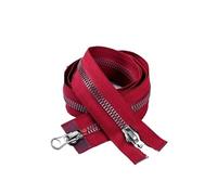 fermeture éclair, Double curseurs ouverts for sacs, vestes et vêtements, accessoires de couture réparation décorative à faire soi-même(Red,120cm 5Pcs)