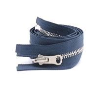 Fermeture éclair Double face en métal, 85cm, 5#, extrémité ouverte, curseur, fermeture éclair, bricolage, manteau, veste, vêtements, accessoires de couture, Bleu marine, 85cm